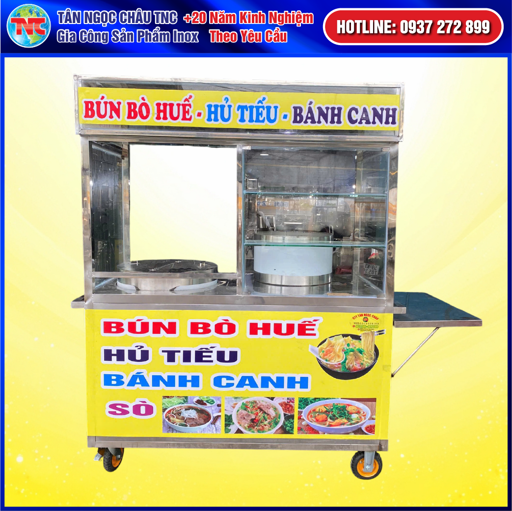 Xe Hủ Tiếu Bún Bò Nấu Bằng Nồi Điện 80 Lít